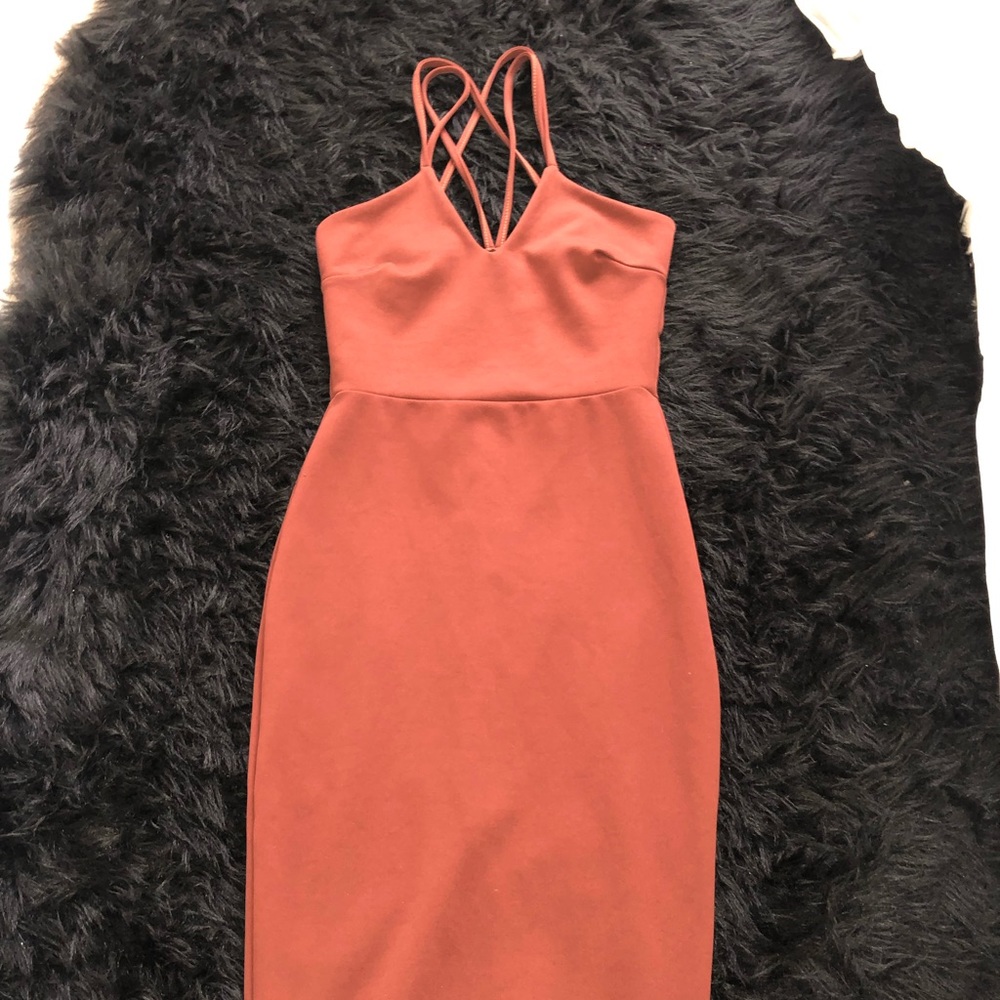 Boohoo Chocolate Midi dress